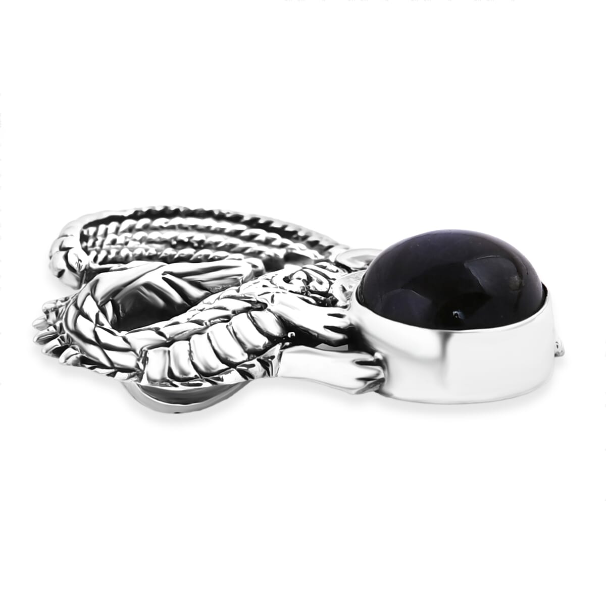 Bali Legacy Malagasy Labradorite 7.30 ctw Dragon Pendant in Sterling Silver  image number 3