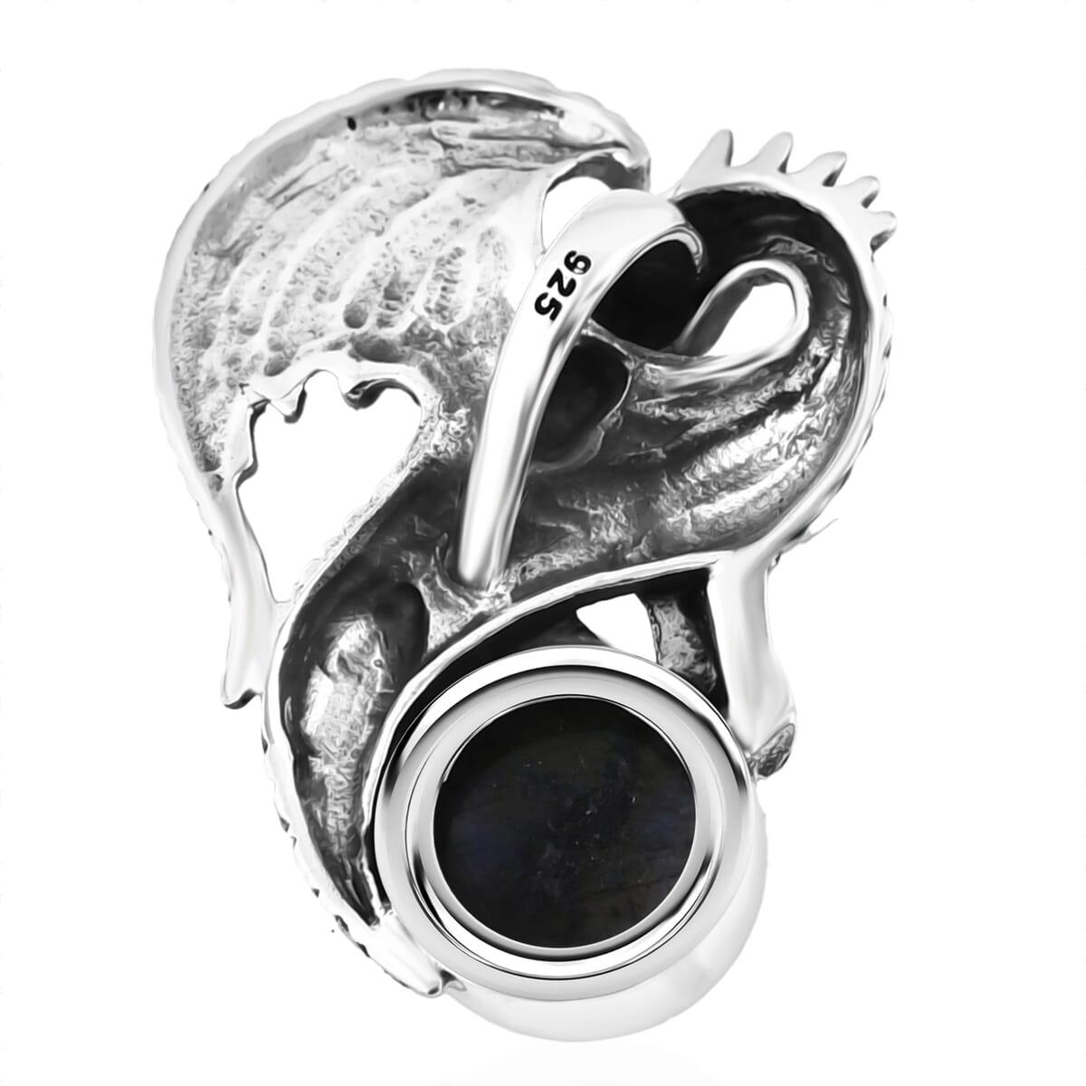 Bali Legacy Malagasy Labradorite 7.30 ctw Dragon Pendant in Sterling Silver  image number 4