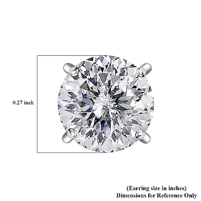 Luxoro 10K White Gold 120 Facets Moissanite Solitaire Earrings 2.00 ctw