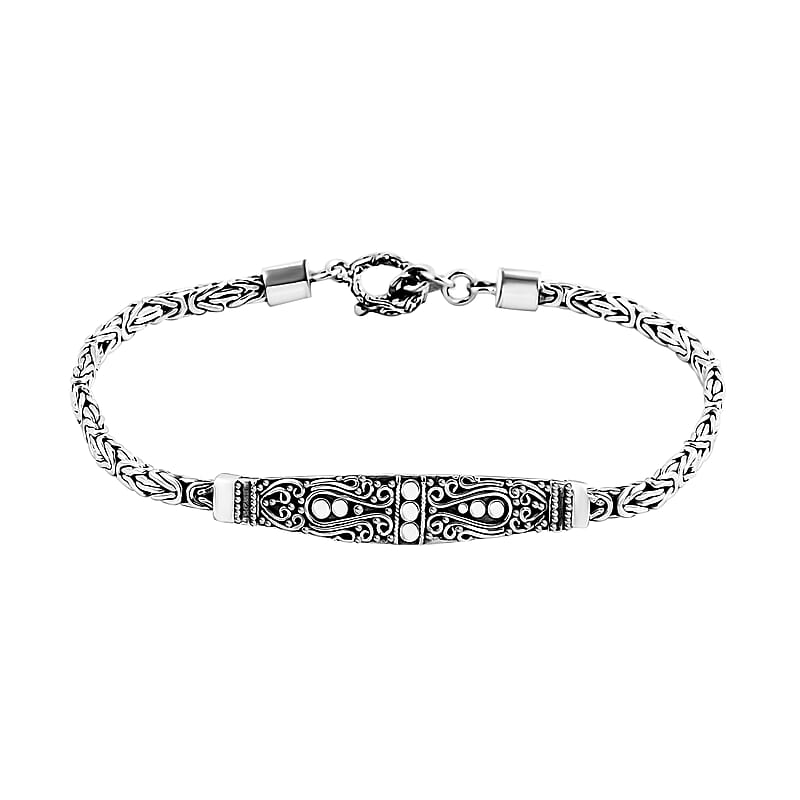 Bali Legacy Borobudur Chain Filigree Bracelet in Sterling Silver (6.50 In) 9.40 Grams