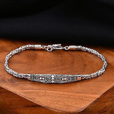 Bali Legacy Borobudur Chain Filigree Bracelet in Sterling Silver (6.50 In) 9.40 Grams