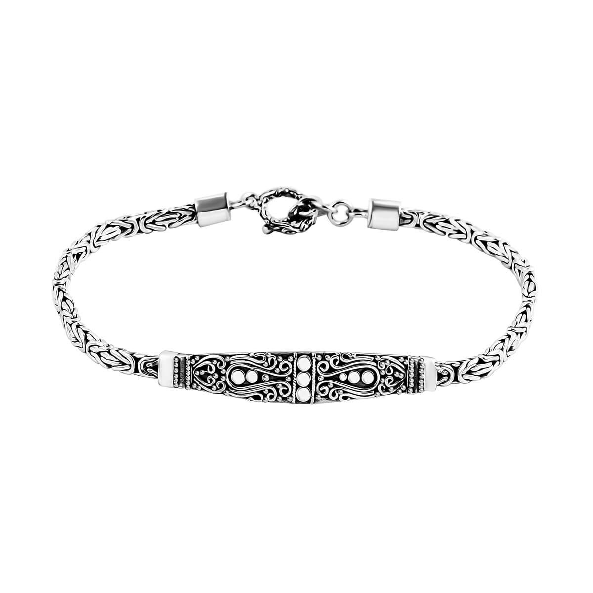 Bali Legacy Borobudur Chain Filigree Bracelet in Sterling Silver (7.25 In) 10.50 Grams image number 0
