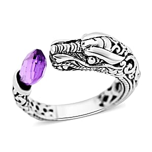 Bali Legacy Briolitte Cut African Amethyst 1.70 ctw Ring in Sterling Silver (Size 8.0) 