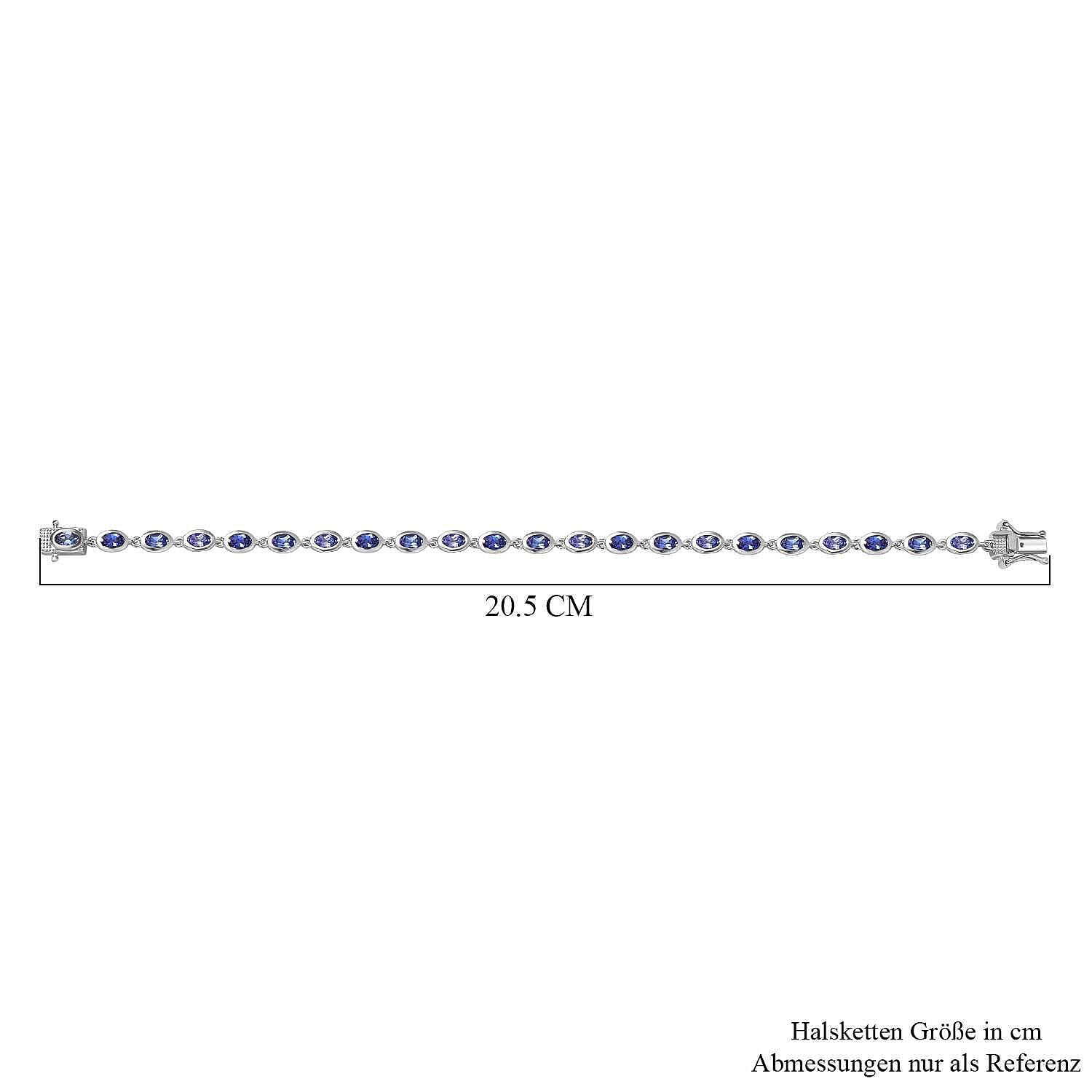 Tanzanite 5.28 ctw Bracelet in Rhodium Over Sterling Silver (7.50 In)