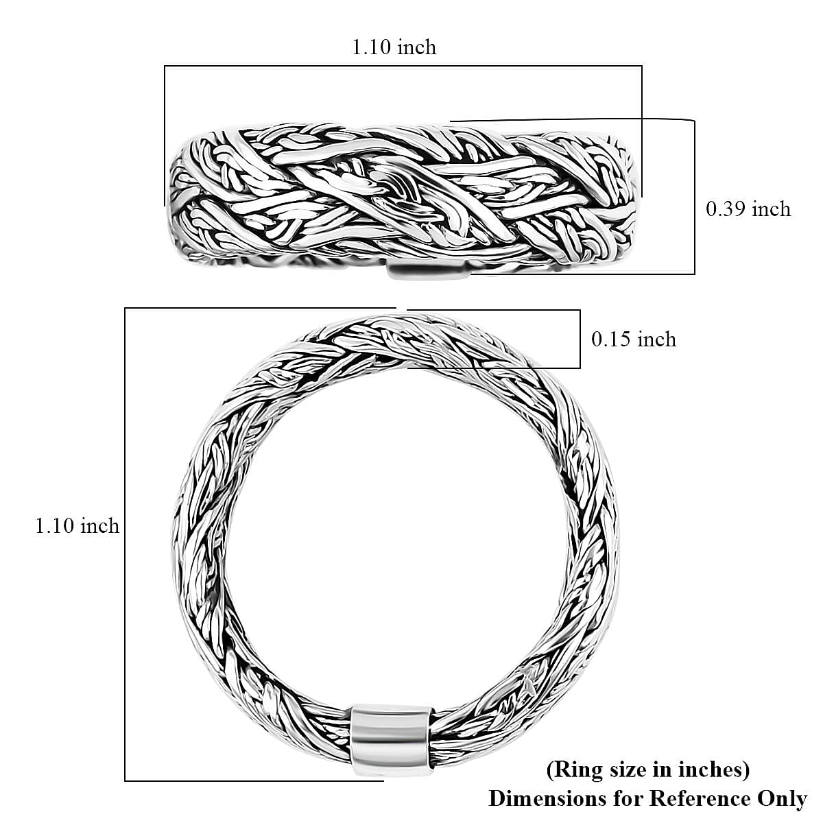 Bali Legacy Ring in Sterling Silver (Size 10.0) 8.85 Grams