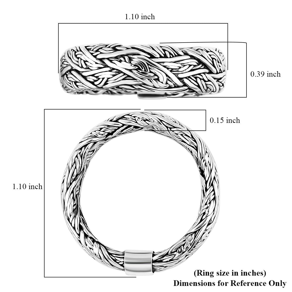 Bali Legacy Ring in Sterling Silver (Size 11.0) 8.85 Grams image number 5