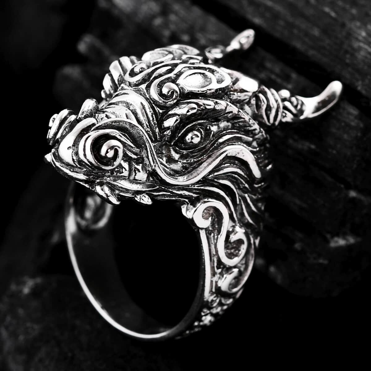 Bali Legacy Sterling Silver Dragon Ring (Size 8.0) (11.50 g) image number 1