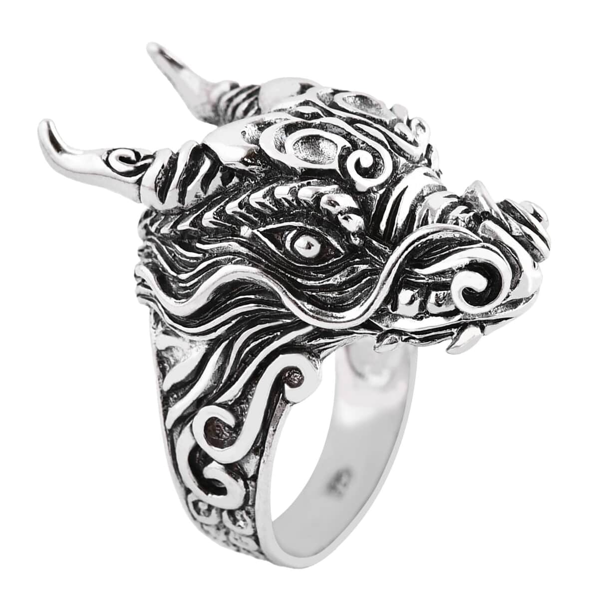 Bali Legacy Sterling Silver Dragon Ring (Size 8.0) (11.50 g) image number 3