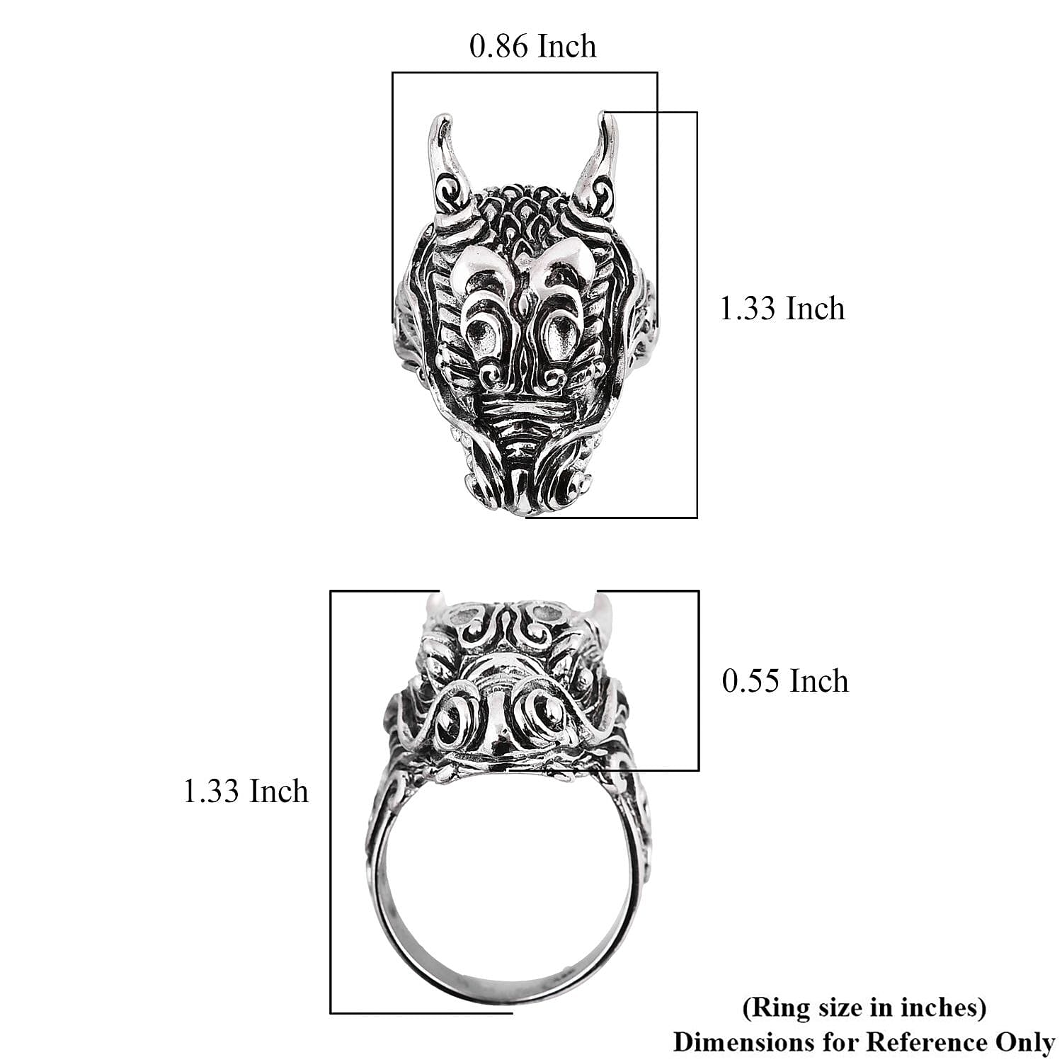 Bali Legacy Sterling Silver Dragon Ring (Size 10.0) 11.50 Grams