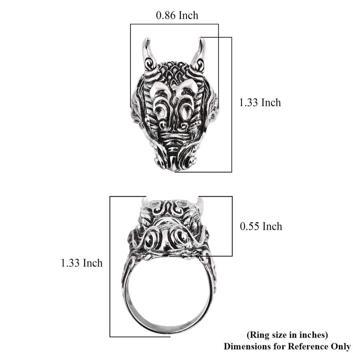 Bali Legacy Sterling Silver Dragon Ring (Size 9.0) 11.50 Grams image number 5