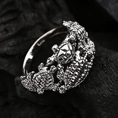 Bali Legacy Turtle Ring in Sterling Silver (Size 10.0) 5.50 Grams