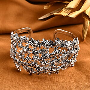 D'Joy Bali Legacy Turtle Cuff Bracelet in Sterling Silver (7.25 In) 35.25 Grams