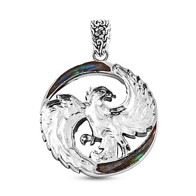 Bali Legacy Abalone Shell Phoenix Pendant without Chain in Sterling Silver