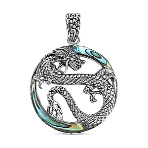 Value Buy Bali Legacy Abalone Shell Dragon Pendant without Chain in Sterling Silver