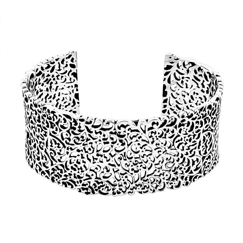 Bali Legacy Sterling Silver Filigree Cuff Bracelet (7.25 In) 42.50 Grams
