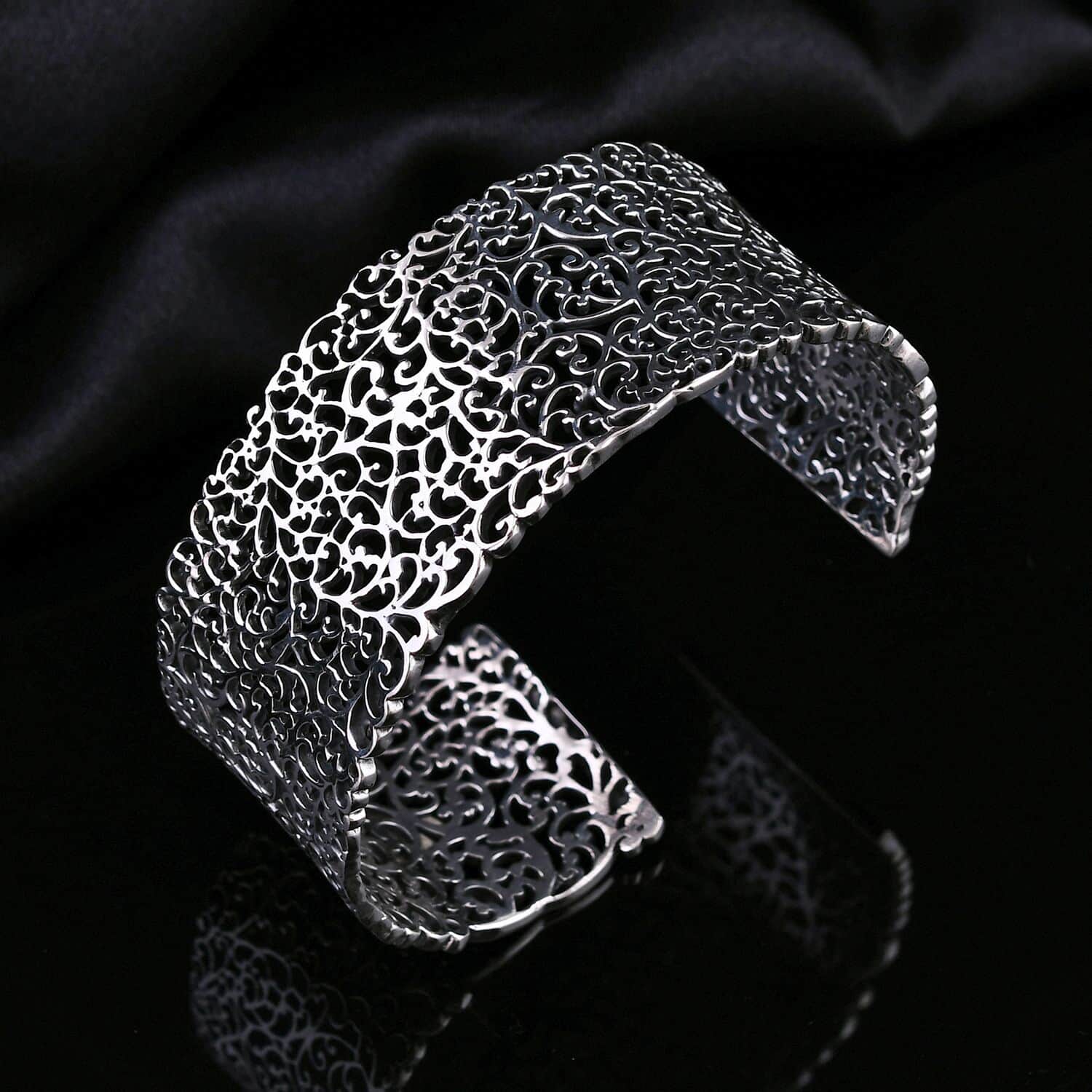 Sterling Silver Bali Mesh Cuff on sale Bracelet