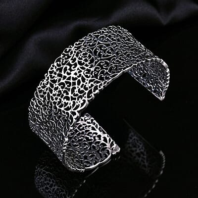 Bali Legacy Sterling Silver Filigree Cuff Bracelet (7.25 In) 42.50 Grams