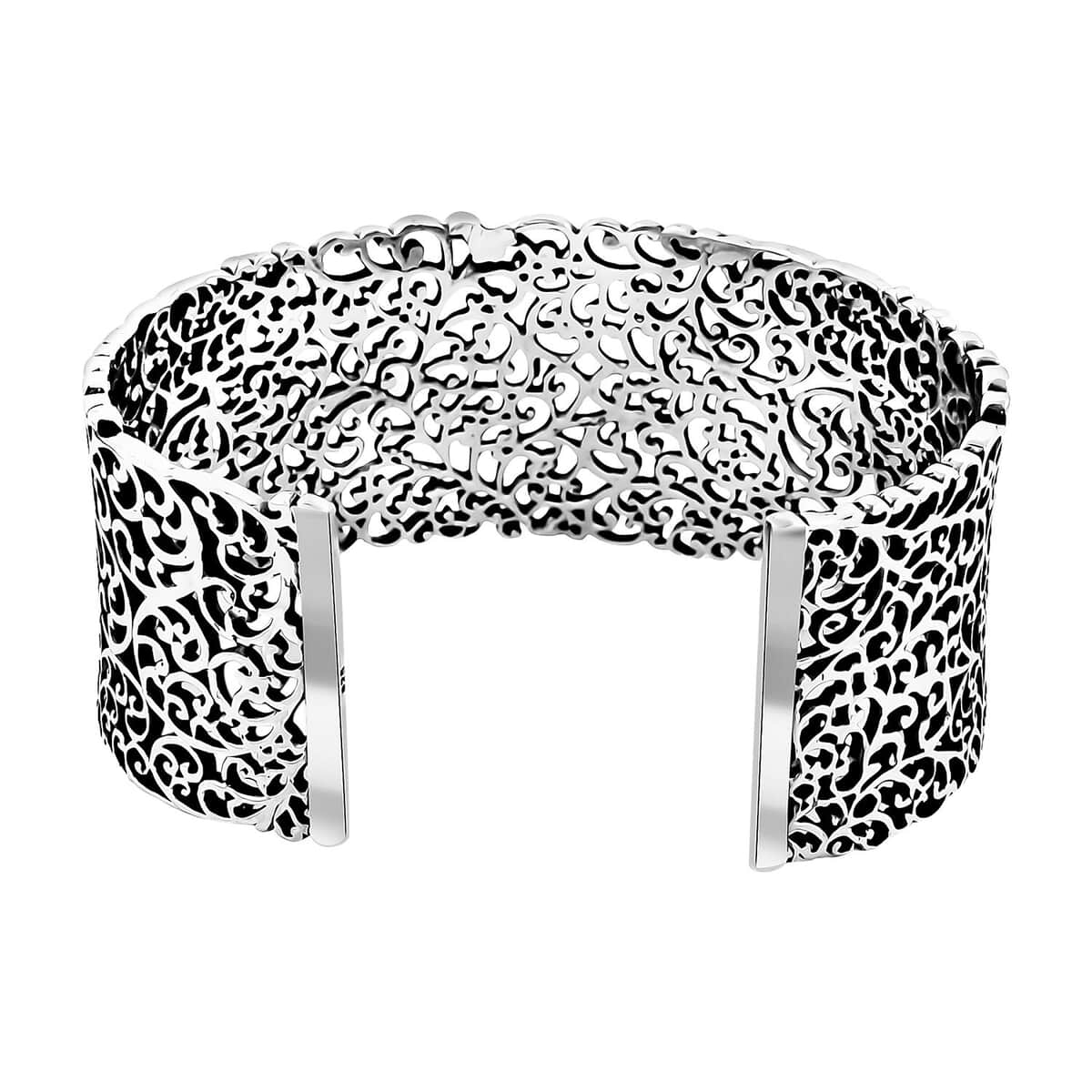 Bali Legacy Sterling Silver Filigree Cuff Bracelet (7.25 In) 42.50 Grams image number 3