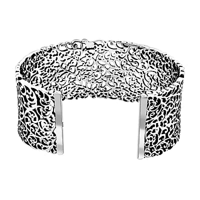 Bali Legacy Sterling Silver Filigree Cuff Bracelet (7.25 In) 42.50 Grams