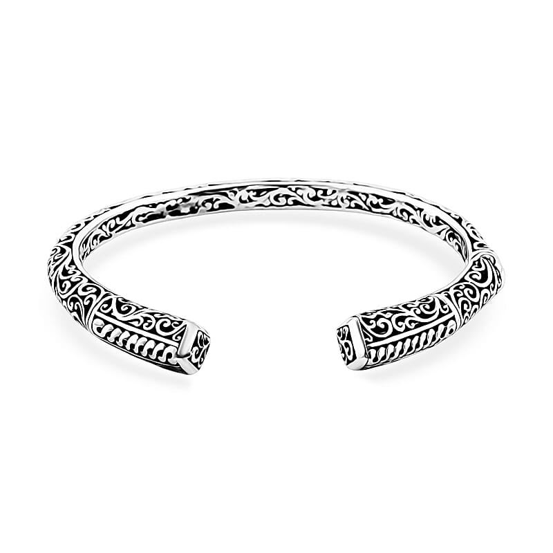 Bali Legacy Filigree Cuff Bracelet in Sterling Silver (7.25n) 20.65 Grams