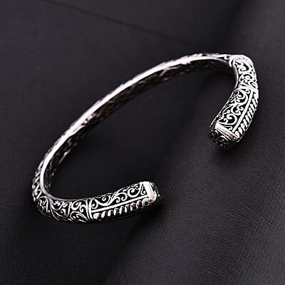 Bali Legacy Filigree Cuff Bracelet in Sterling Silver (7.25n) 20.65 Grams