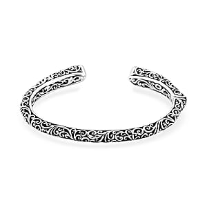 Bali Legacy Filigree Cuff Bracelet in Sterling Silver (7.25n) 20.65 Grams