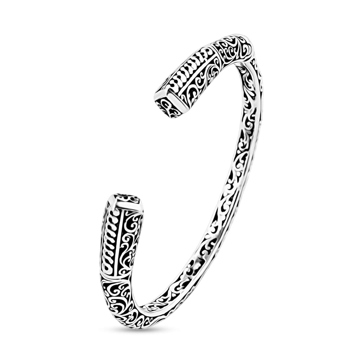 Bali Legacy Bangle Bracelet in Sterling Silver (7.25n) 20.65 Grams image number 4