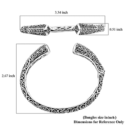 Bali Legacy Filigree Cuff Bracelet in Sterling Silver (7.25n) 20.65 Grams