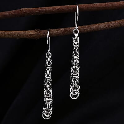 Bali Legacy Byzantine Dangle Earrings in Sterling Silver 6.13 Grams