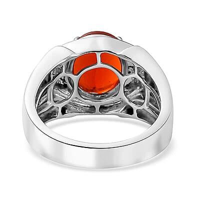 Rhapsody 950 Platinum AAAA Mexican Fire Opal 2.95 ctw Ring (Size 10.0) 15.75 Grams