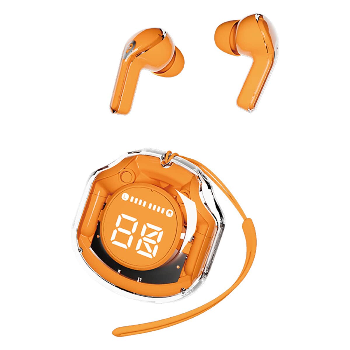 Closeout 3P Experts Bits N Bytes Wireless Headphones -Orange (Ships in 8-10 Business Days) image number 0