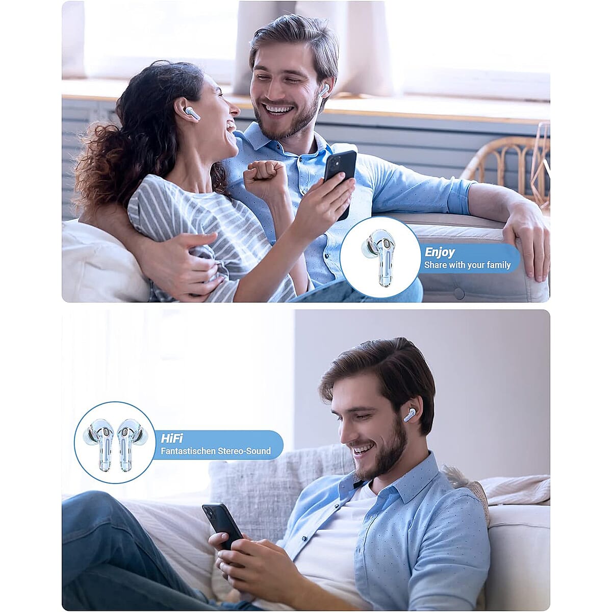 Closeout 3P Experts Bits N Bytes Wireless Headphones -Cream image number 5