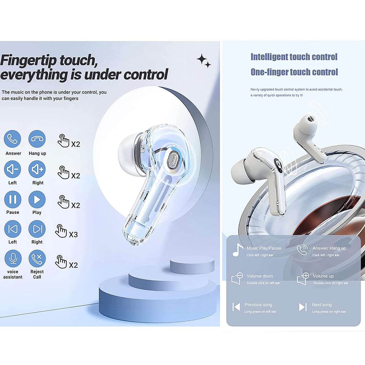 Closeout 3P Experts Bits N Bytes Wireless Headphones -Cream image number 6