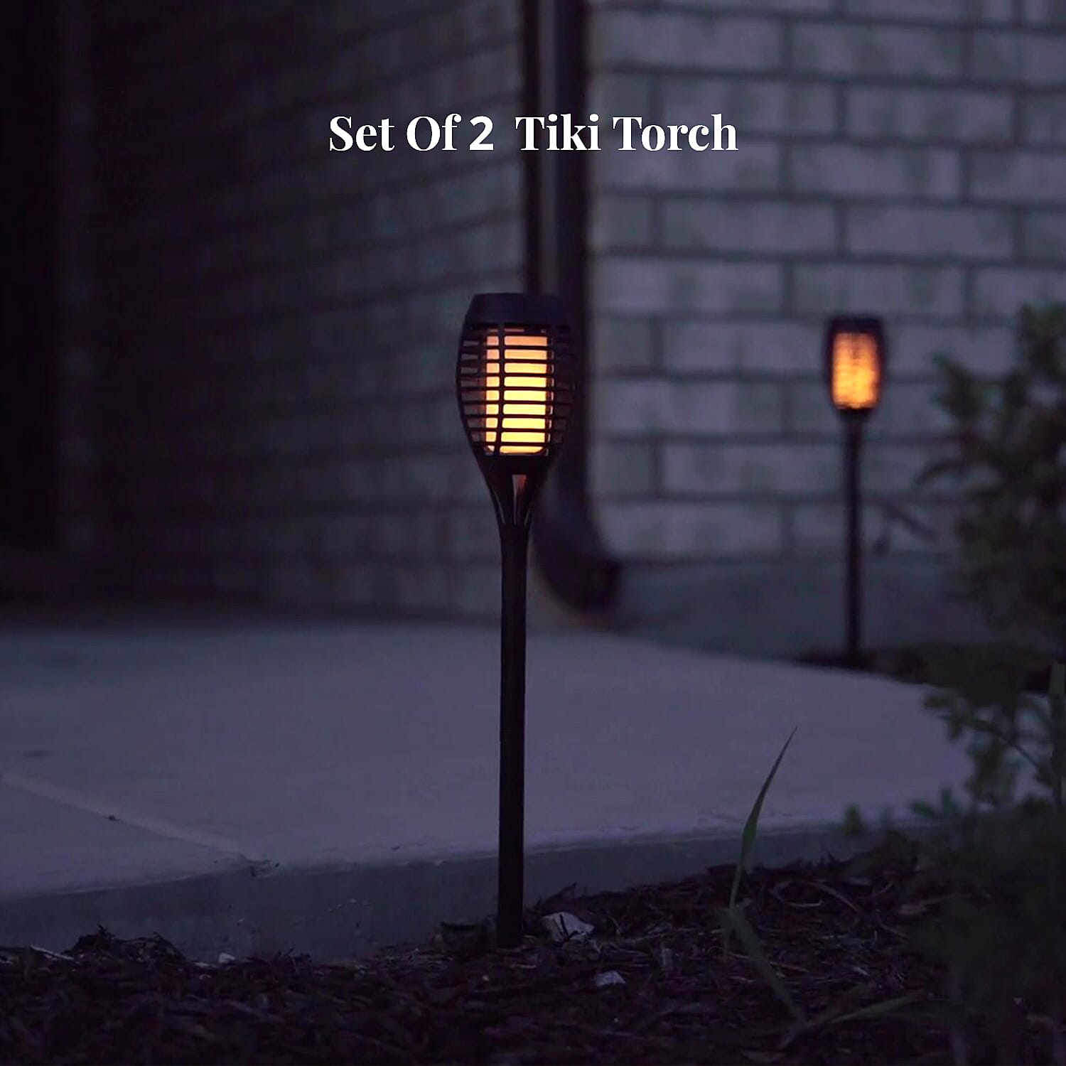 Closeout Set of 2 Solar Tiki Torch Lights 9