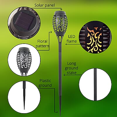 Closeout Set of 2 Solar Tiki Torch Lights 9