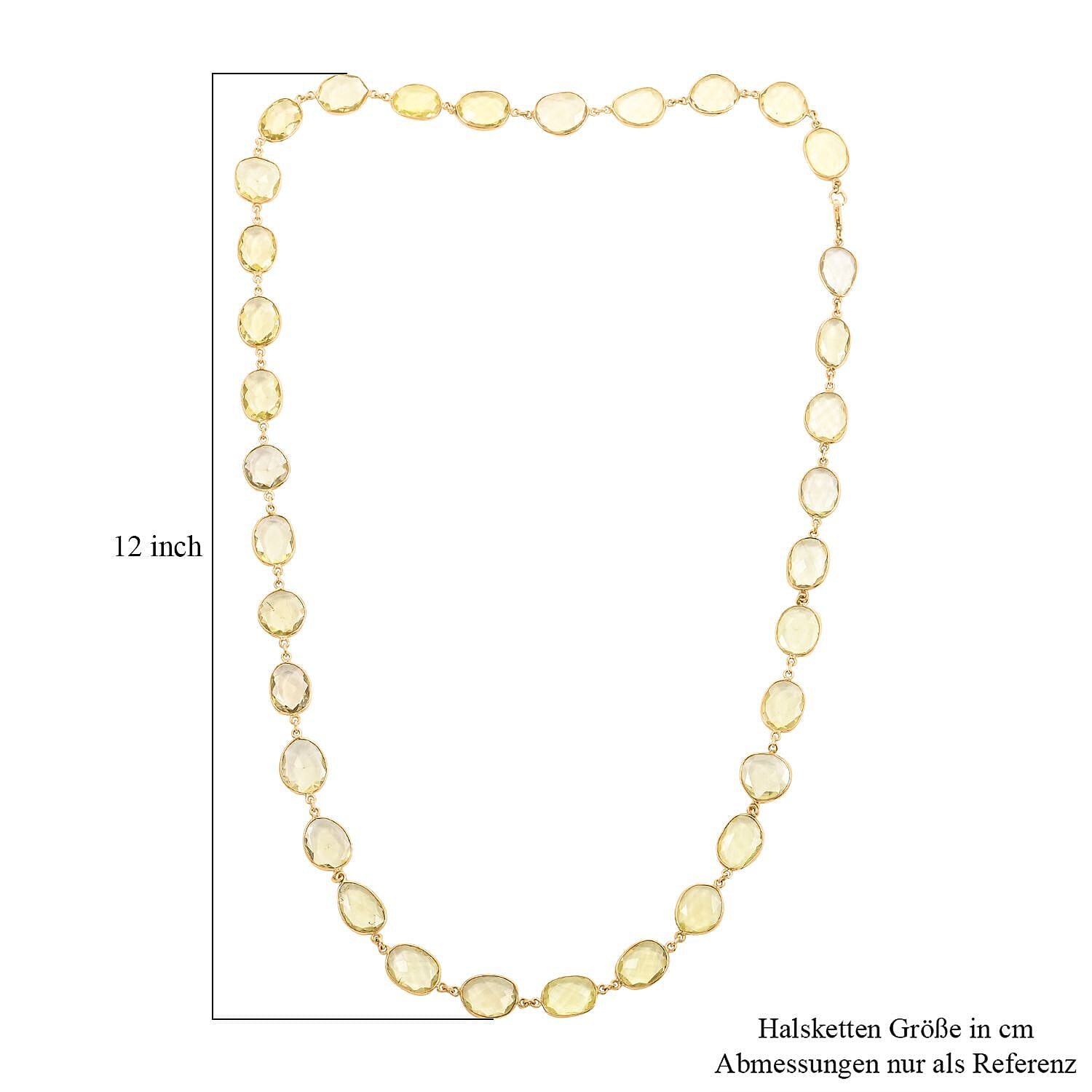 Lemon Quartz Beaded Necklace 32 Inches in Vermeil Yellow Gold Over Sterling Silver 100.00 ctw