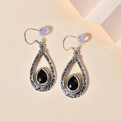 D'Joy Artisan Crafted Elite Shungite 2.25 ctw South West Style Earrings in Sterling Silver