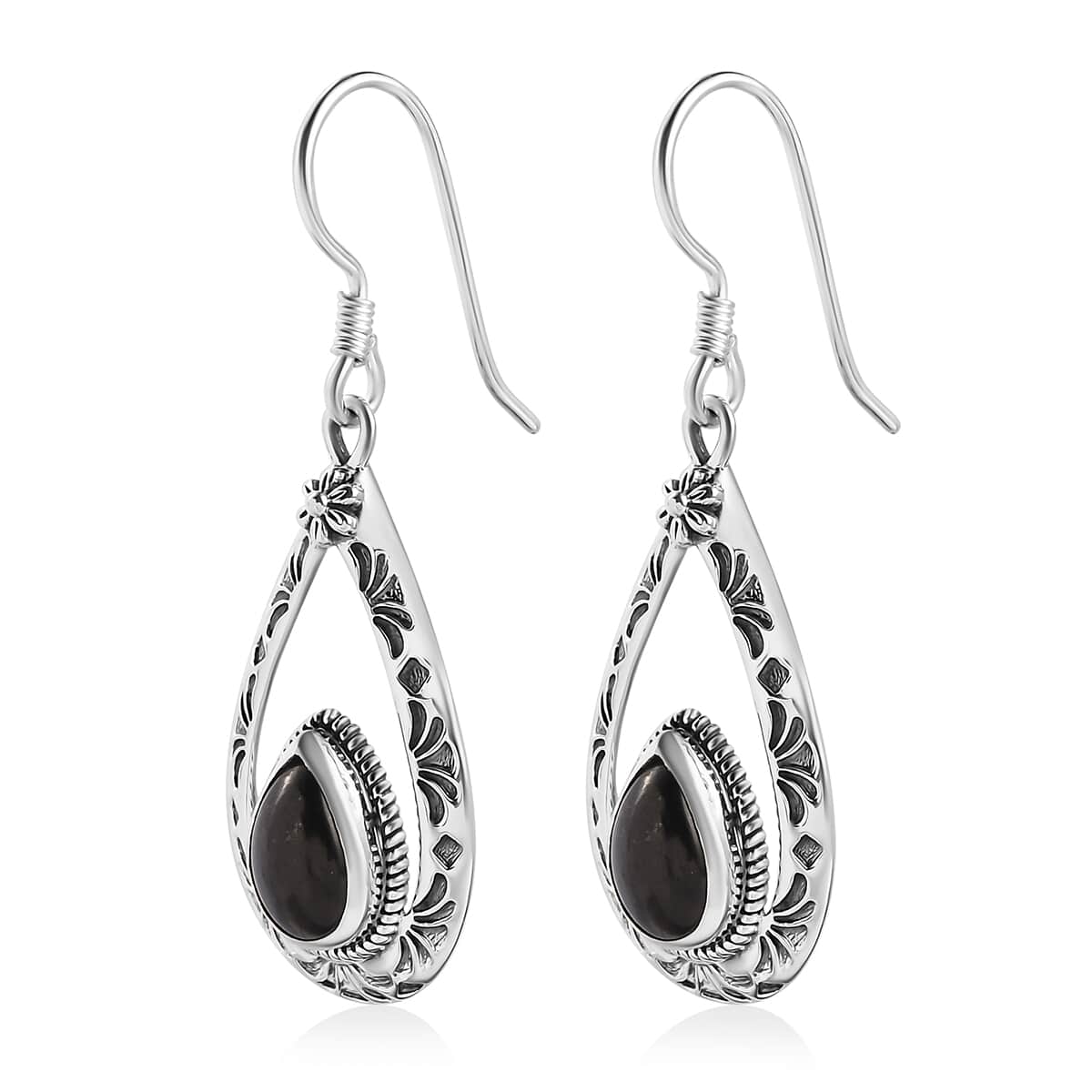 Artisan Crafted Elite Shungite South West Style Earrings in Sterling Silver 2.50 ctw image number 3