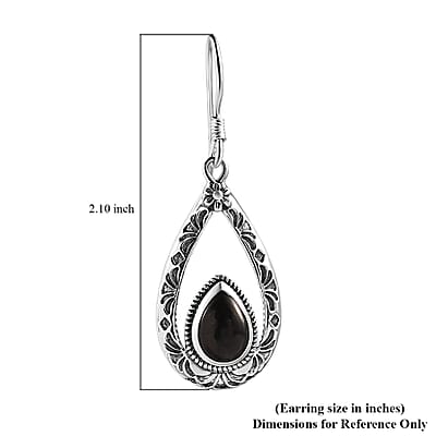 D'Joy Artisan Crafted Elite Shungite 2.25 ctw South West Style Earrings in Sterling Silver