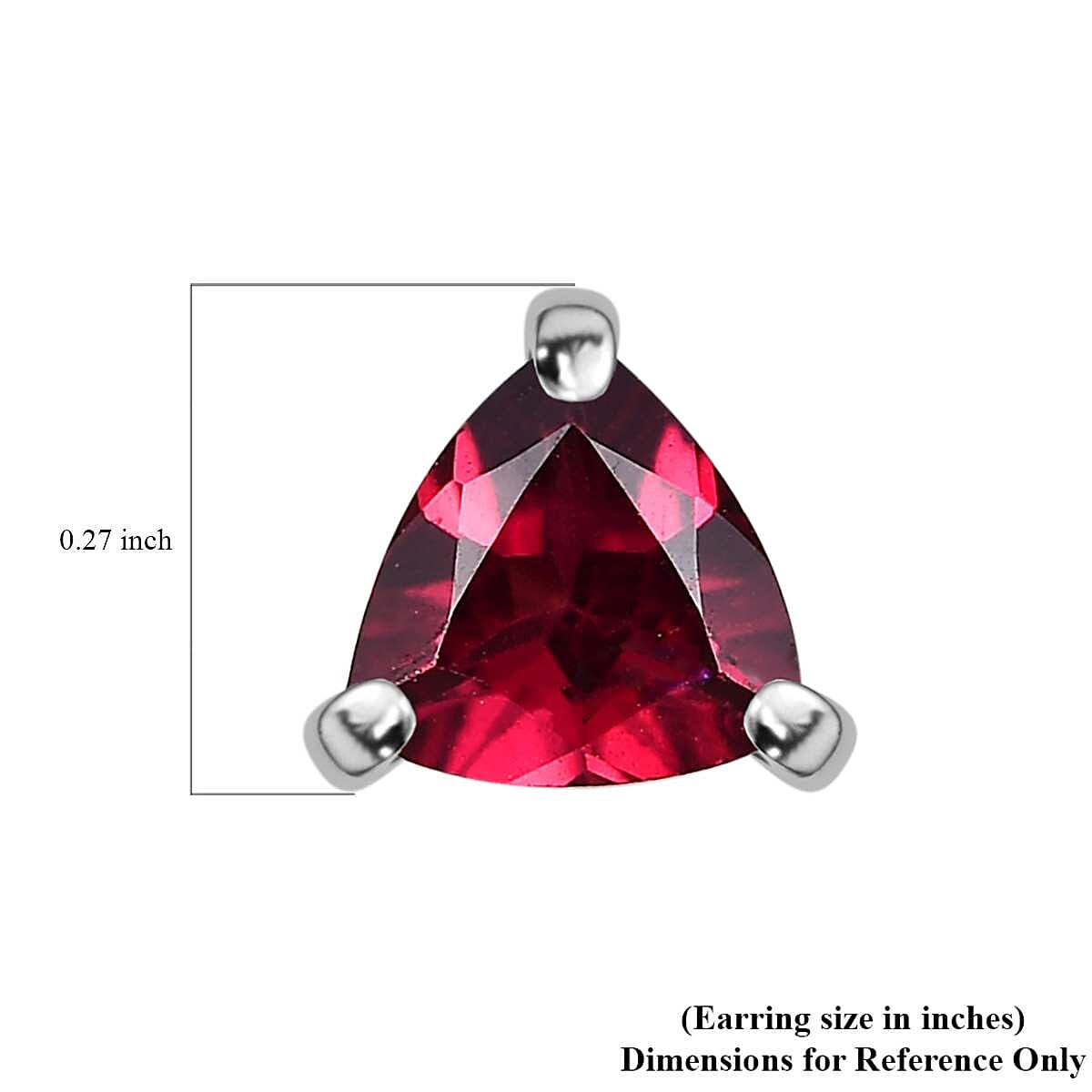 Orissa Rhodolite Garnet Solitaire Stud Earrings in Platinum Over Sterling Silver 1.00 ctw image number 4