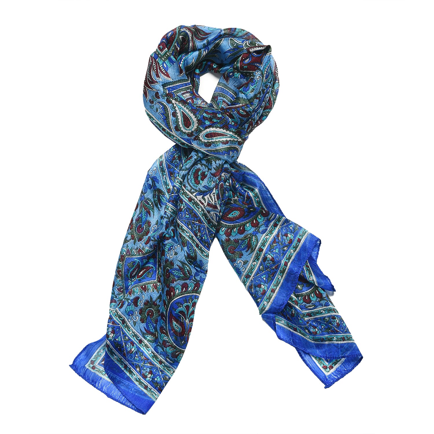 小物 Hand Printed Silk Scarf - blue Sea Turtle Hand Painted Silk Scarf Turtle Print Scarf Blue