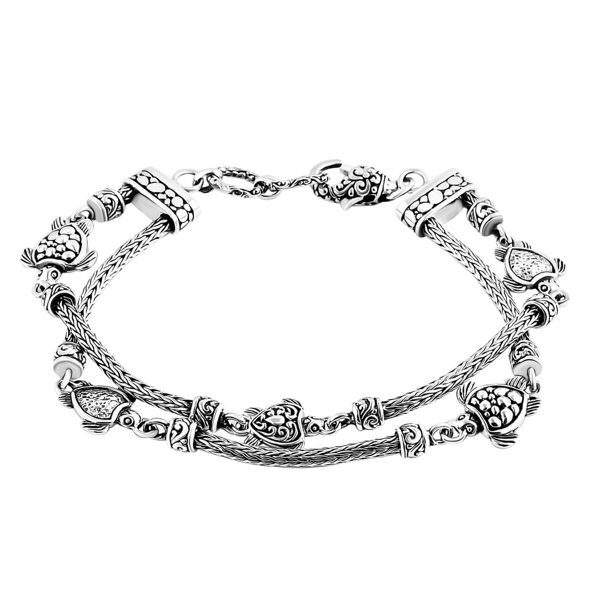 Bali Legacy Sterling Silver Turtle Bracelet (8.00 In) 22.85 Grams image number 0