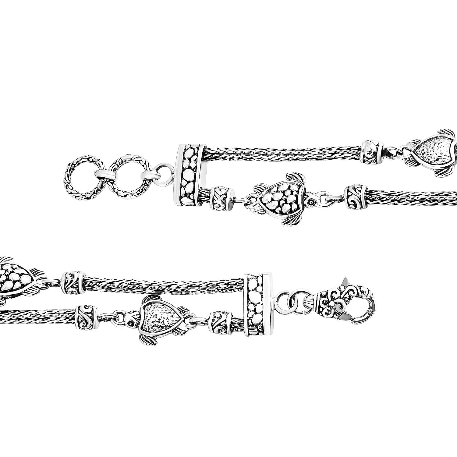 Bali Legacy Sterling Silver Turtle Bracelet (8.00 In) 22.85 Grams