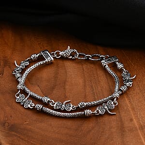 Bali Legacy Sterling Silver Dragonfly Bracelet (8.00 In) 20.90 Grams