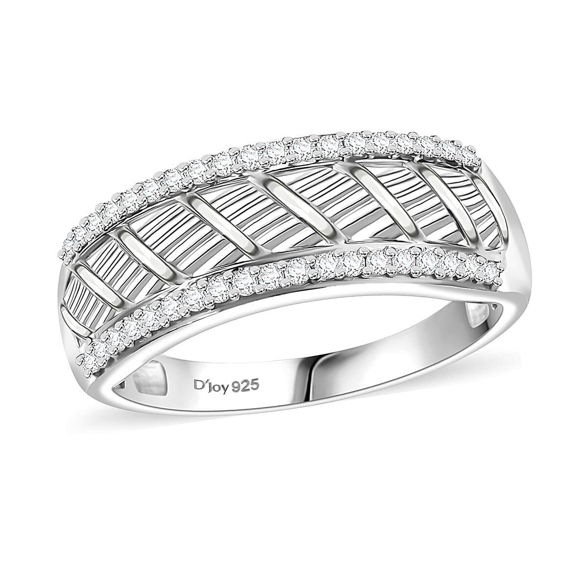 Moissanite 0.40 ctw Men's Ring in Platinum Over Sterling Silver (Size 10.0) 