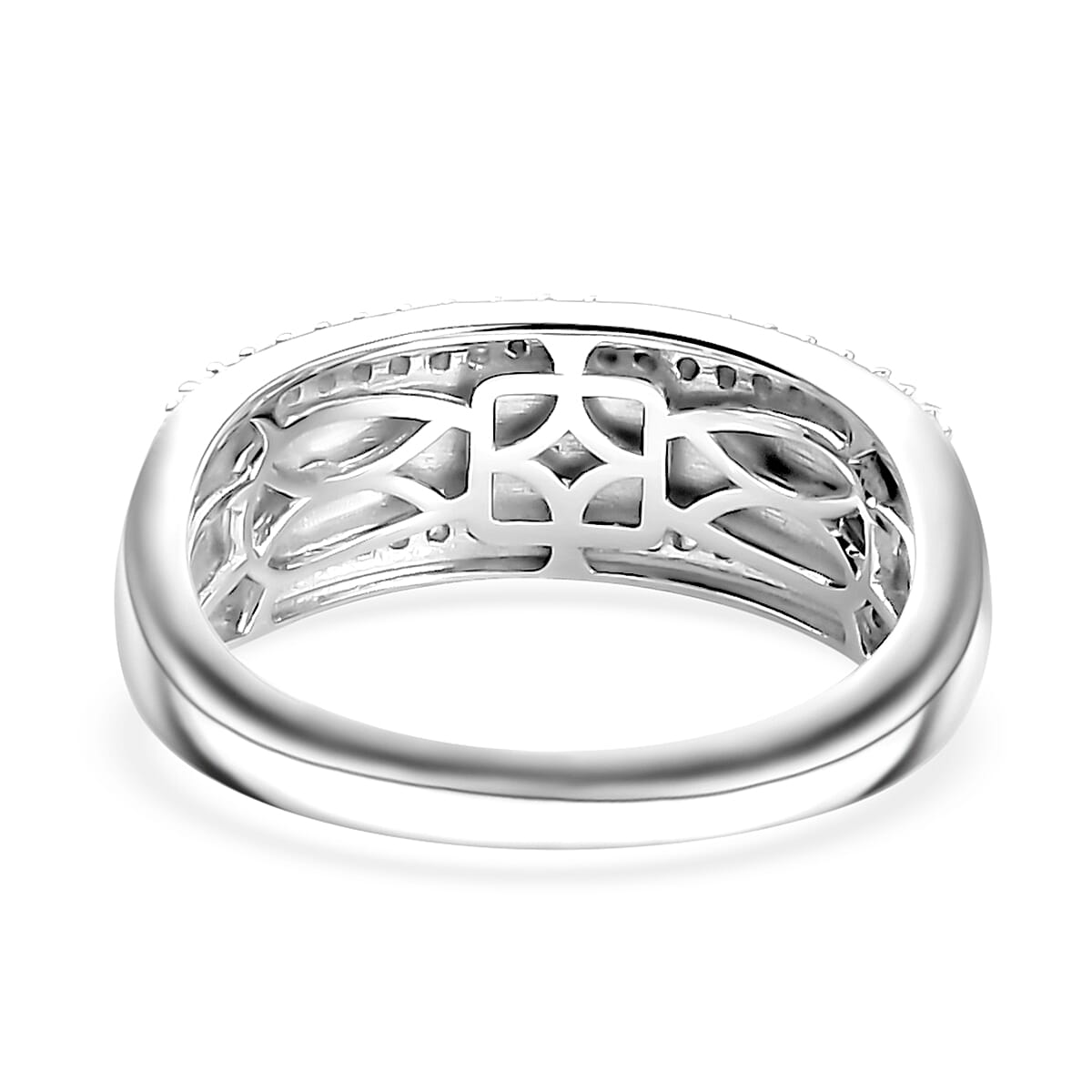 Moissanite 0.40 ctw Men's Ring in Platinum Over Sterling Silver (Size 10.0) 
