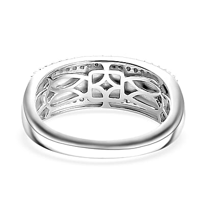 Moissanite 0.40 ctw Men's Ring in Platinum Over Sterling Silver (Size 10.0) 