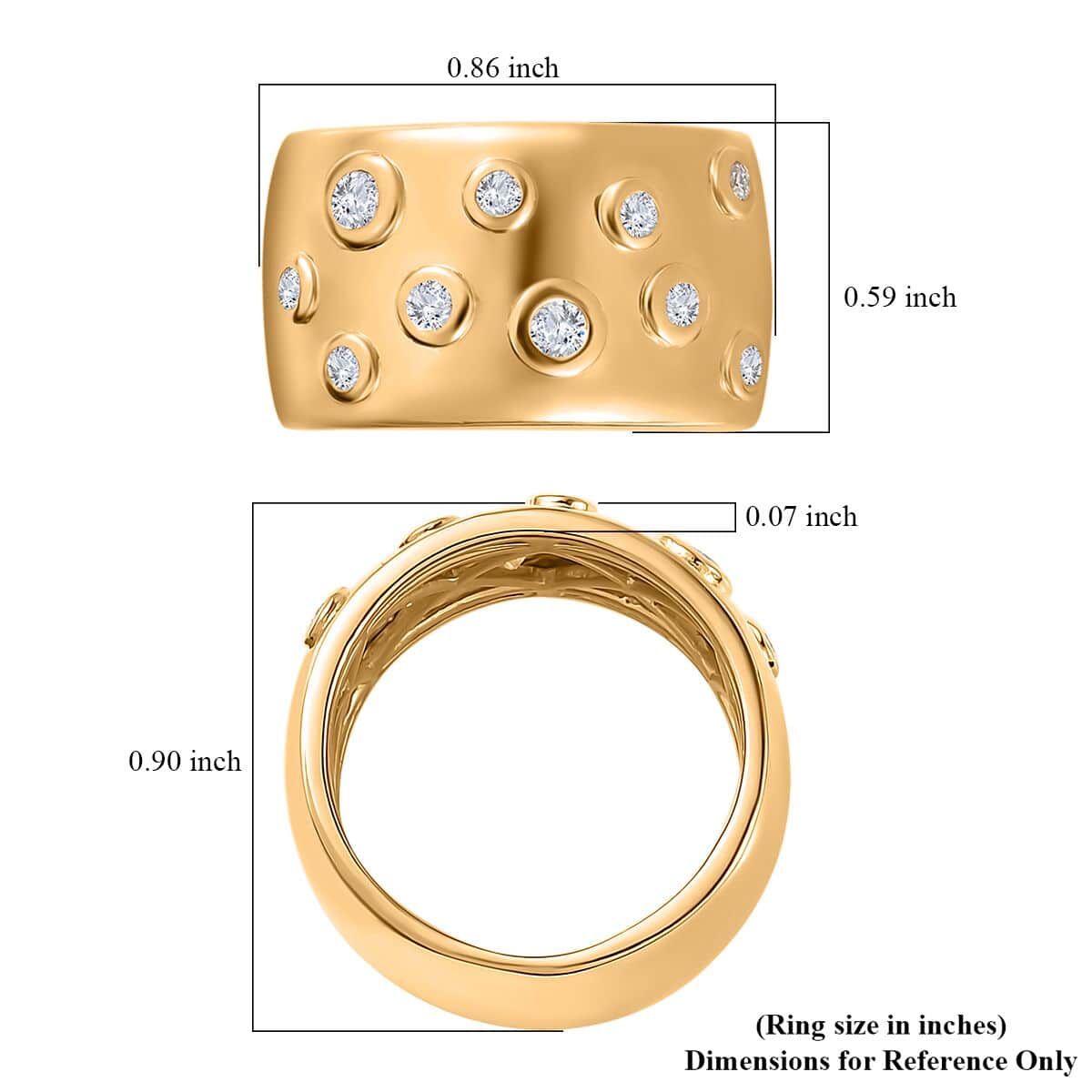 Moissanite Band Ring in Vermeil Yellow Gold Over Sterling Silver (Size 6.0) 0.35 ctw image number 5