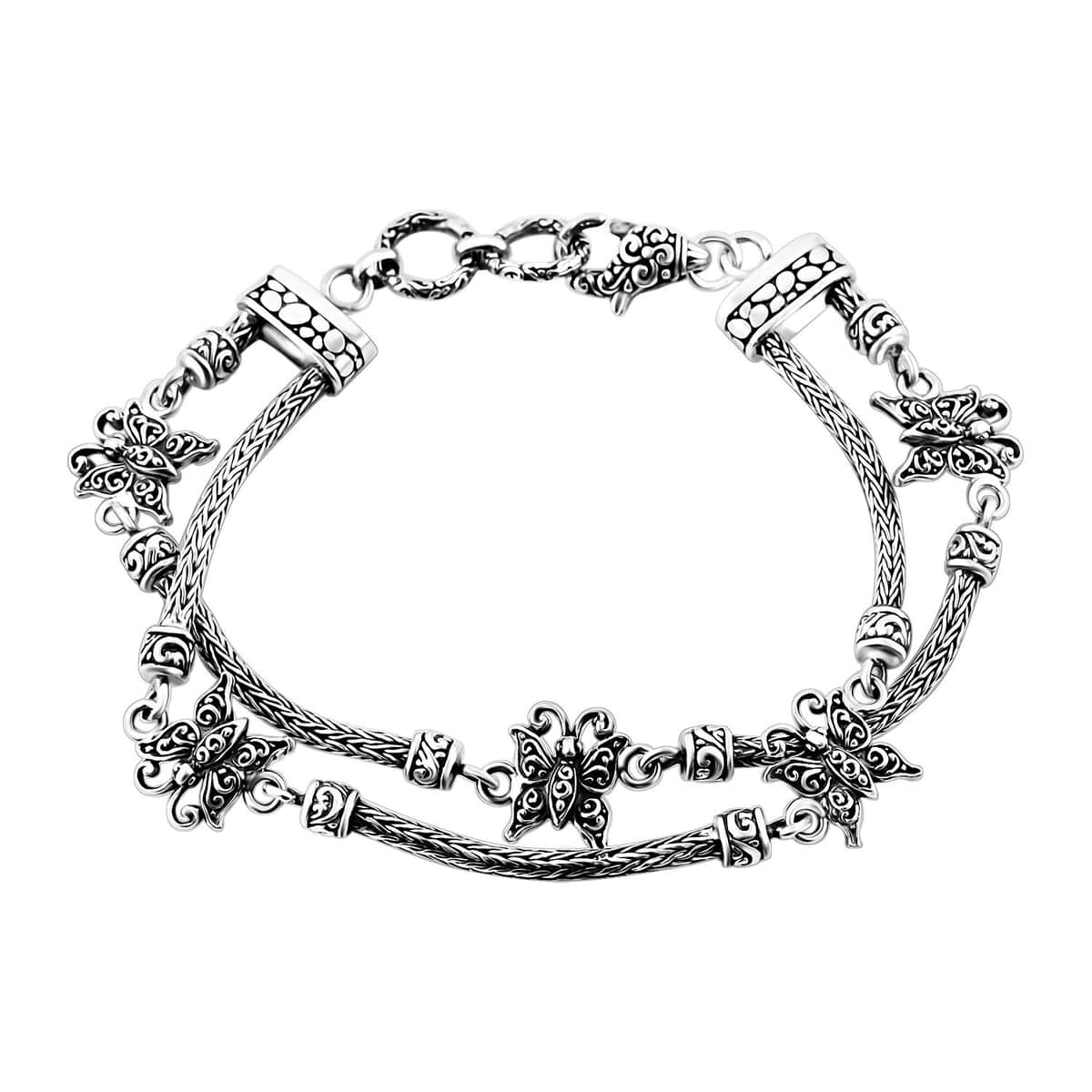 Bali Legacy Sterling Silver Butterfly Bracelet (8.00 In) 22.90 Grams image number 0