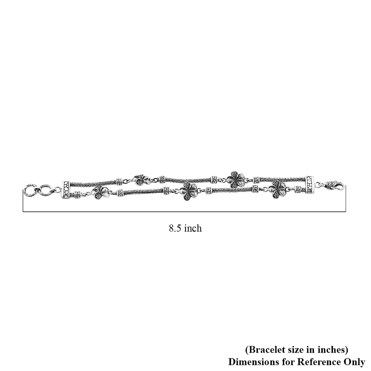 Bali Legacy Sterling Silver Frangipani Flower Bracelet (8.00 In) 22.50 Grams image number 3